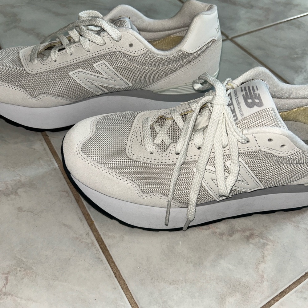 New Balance Gray and White Athletic Shoes